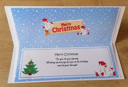 large DL MERRY CHRISTMAS Snowball Sam insert by Honorscard Appleby