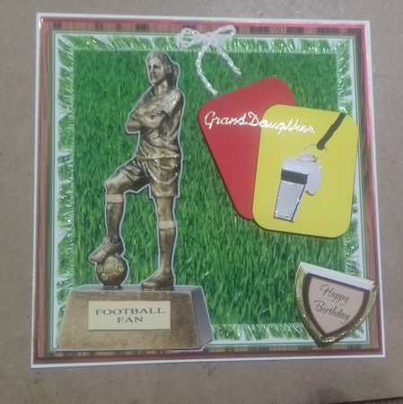 FEMALE FOOTBALL FAN BIRTHDAY GOOD LUCK THANK YOU by Honorscard Appleby