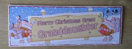 large DL Merry Christmas GREAT GRANDDAUGHTER with Robins insert by Honorscard Appleby