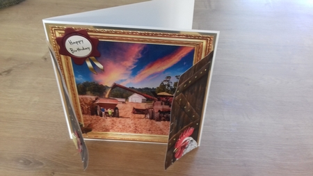 THROUGH BARN DOORS, HARVEST IS DUE  MULTI USE GET WELL BIRTHDAY ETC 6x6  by Honorscard Appleby