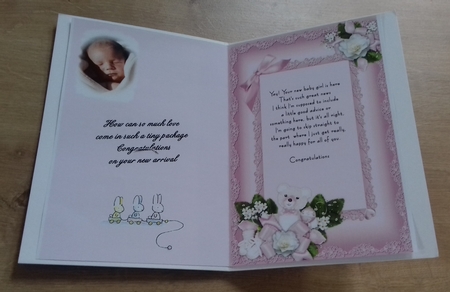 Sweet baby Girl Insert Blank by Honorscard Appleby