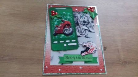 Christmas Motorcycle Phone 1 by Honorscard Appleby