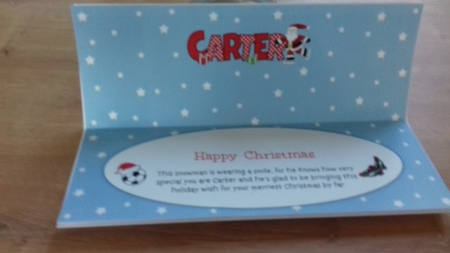 Skating Santa CARTER large dl insert by Honorscard Appleby