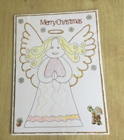 Christmas Angel Coloring Page/Digi Stamp by Honorscard Appleby