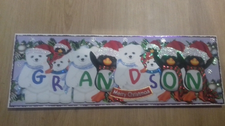Xmas Animals - GRANDSON by Honorscard Appleby