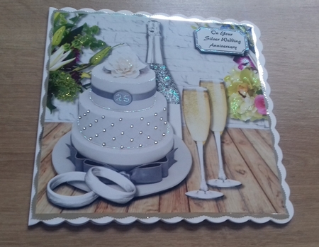 Silver Wedding Anniversary card by Honorscard Appleby