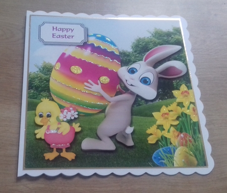 Easter bunny and chick by Honorscard Appleby