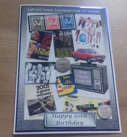 1968 Birth Year card - Male by Honorscard Appleby