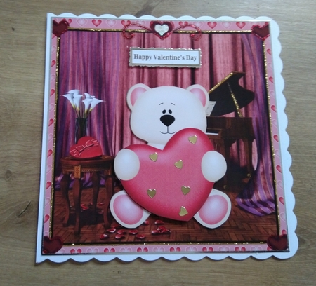 Happy Valentines Day/Anniversary Decoupage Topper by Honorscard Appleby
