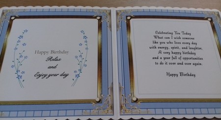 Gold & Blue Blank Insert 18 by Honorscard Appleby