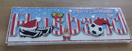 Large DL Merry Christmas HUSBAND 3D decoupage  by Honorscard Appleby