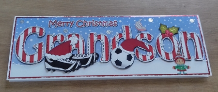 Large DL Merry Christmas GRANDSON 3D decoupage  by Honorscard Appleby