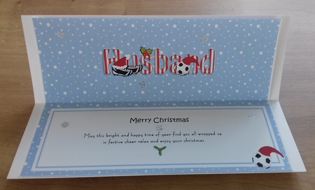Large DL Merry Christmas HUSBAND insert by Honorscard Appleby
