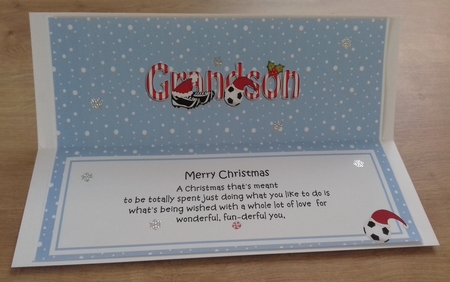 Large DL Merry Christmas GRANDSON insert by Honorscard Appleby