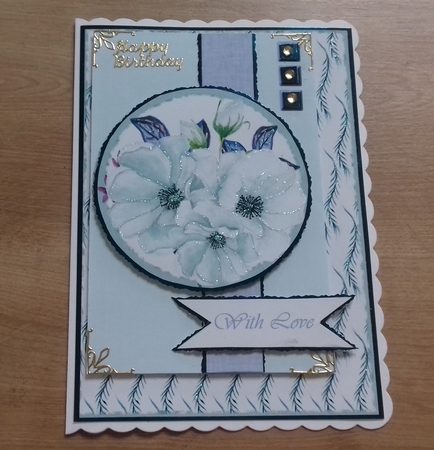 SKETCH CARD 4 - BLUE PEONIES by Honorscard Appleby