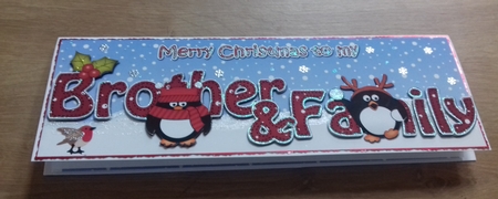 Large DL Merry Christmas BROTHER & FAMILY 3D decoupage  by Honorscard Appleby