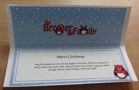 Large DL Merry Christmas BROTHER & FAMILY insert by Honorscard Appleby