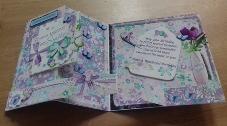Z Fold Flowers and Butterflied Birthday/Mothers Day Including Template by Honorscard Appleby