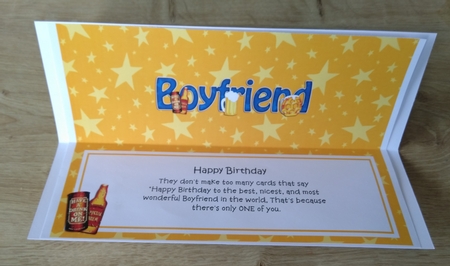 Large DL Happy Birthday BOYFRIEND insert by Honorscard Appleby