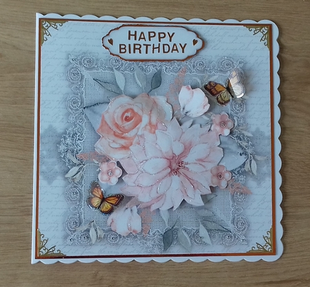 Beautiful Coral  and Grey  by Honorscard Appleby