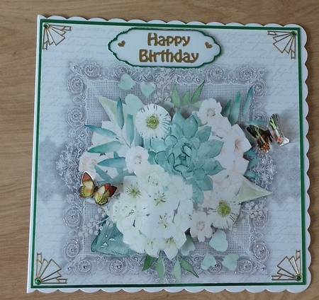 Beautiful Mint Green   and Grey  by Honorscard Appleby
