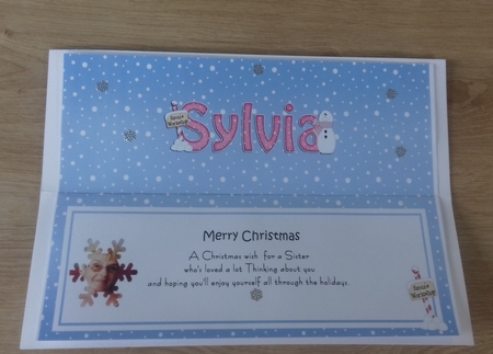 Large DL Merry Christmas SYLVIA insert by Honorscard Appleby