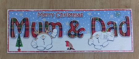 Large DL Merry Christmas MUM & DAD 3D decoupage  by Honorscard Appleby