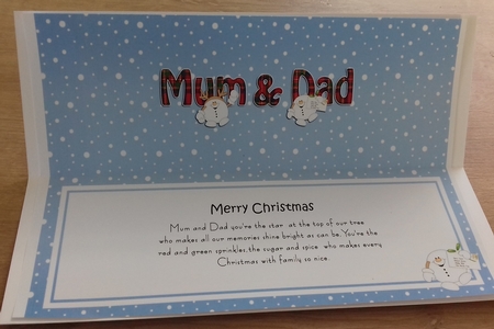 Large DL Merry Christmas MUM & DAD insert by Honorscard Appleby