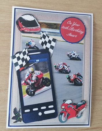 Fathers Day Motorcycle Racing Phone  by Honorscard Appleby