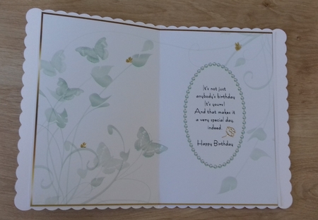 Sun Kissed Green Butterfly Insert 2 by Honorscard Appleby