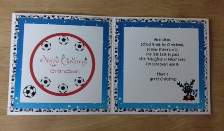 FOOTBALL INSERT TO MATCH FOOTBALL REINDEER CARD by Honorscard Appleby