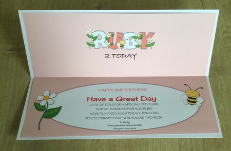 Flowers and Bees RUBY large dl insert by Honorscard Appleby
