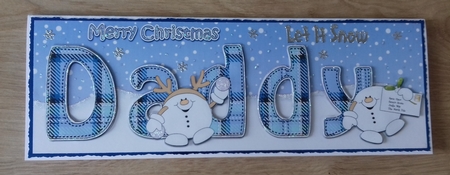 Large DL Merry Christmas DADDY 3D decoupage  by Honorscard Appleby