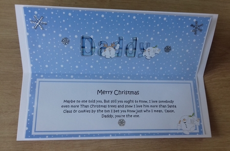 Large DL Merry Christmas DADDY insert by Honorscard Appleby