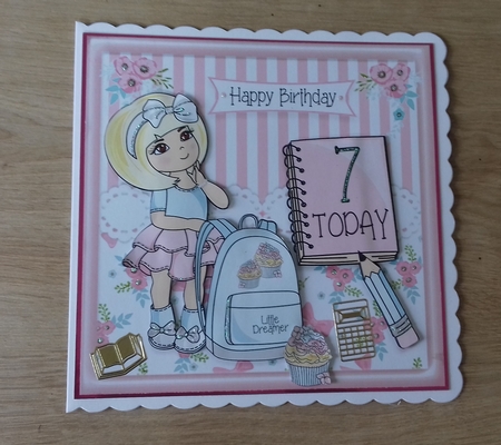 Little Dreamer Age Birthday Card Topper by Honorscard Appleby