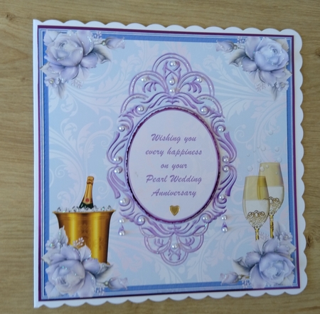 Pearl Anniversary Decoupage Topper  by Honorscard Appleby