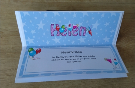 Large DL Happy Birthday HELEN insert by Honorscard Appleby