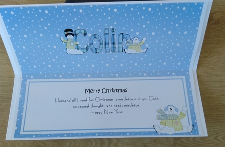 Large DL Merry Christmas COLIN insert by Honorscard Appleby