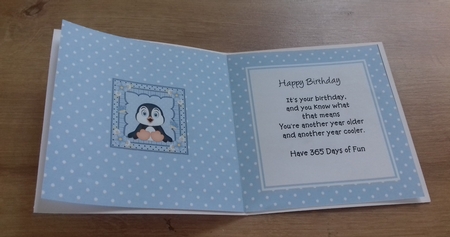 Cute Little Penguin square landscape insert by Honorscard Appleby