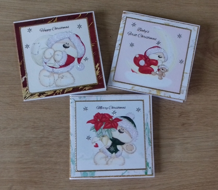 Christmas Teddies Mini Cards 4 by Honorscard Appleby
