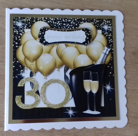 Gold Balloons 30 by Honorscard Appleby