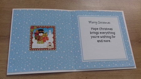 Christmas Snowman Rio square landscape insert by Honorscard Appleby