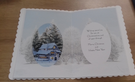 Insert for Christmas Cottage cards 911039, 911040, 911041, 911043 by Honorscard Appleby