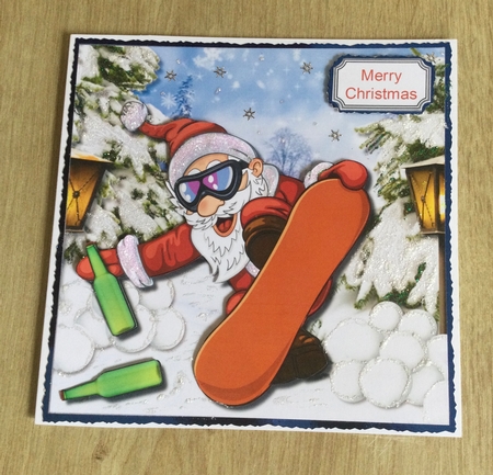 Drunk Santa snowboarding by Honorscard Appleby