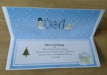 Large DL Merry Christmas DAD insert with Snowman Rio by Honorscard Appleby