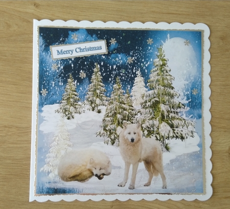 Winter Wolf Quick and Easy Topper with Insert by Honorscard Appleby