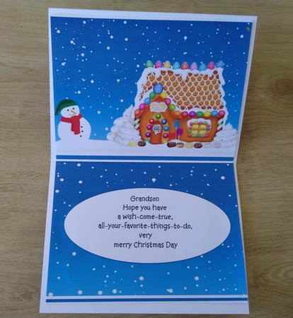 Insert to match gingerbread house card cup919558_2306 by Honorscard Appleby