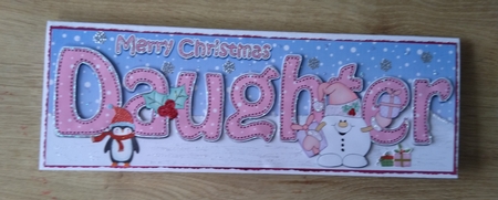 Large DL Merry Christmas DAUGHTER 3D decoupage  by Honorscard Appleby