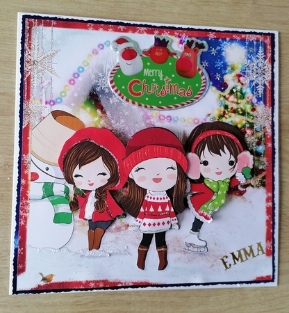 Three Little Girls Christmas Snow Fun Mini Kit by Honorscard Appleby