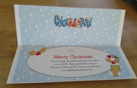 Gingerbread Couple CHLOE & PAUL large dl insert by Honorscard Appleby